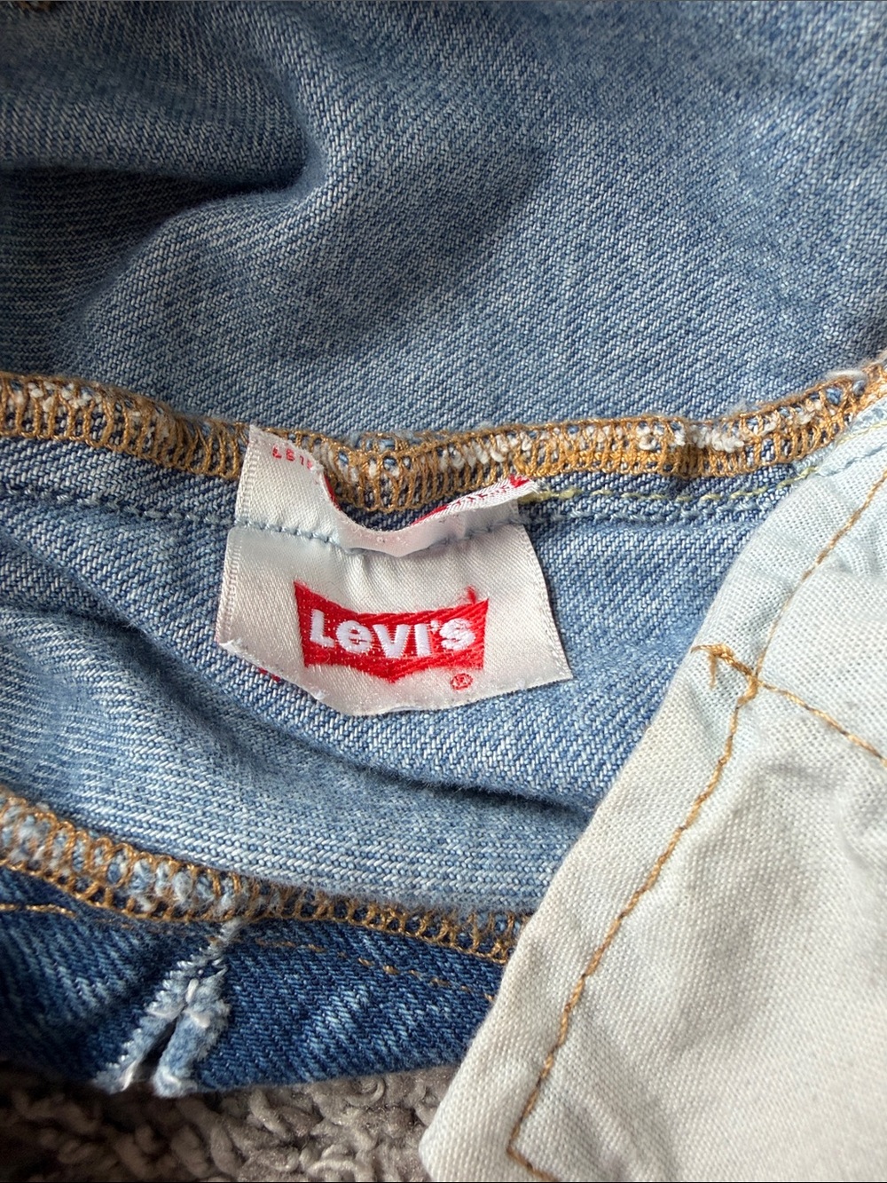 Levi's Light Blue Frayed Hem Denim Shorts - Picture 2 of 7
